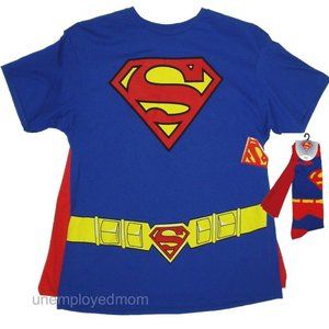 Men's Superman Socks Cape Matching Tee Mens Shirt Top License Crew Costume
